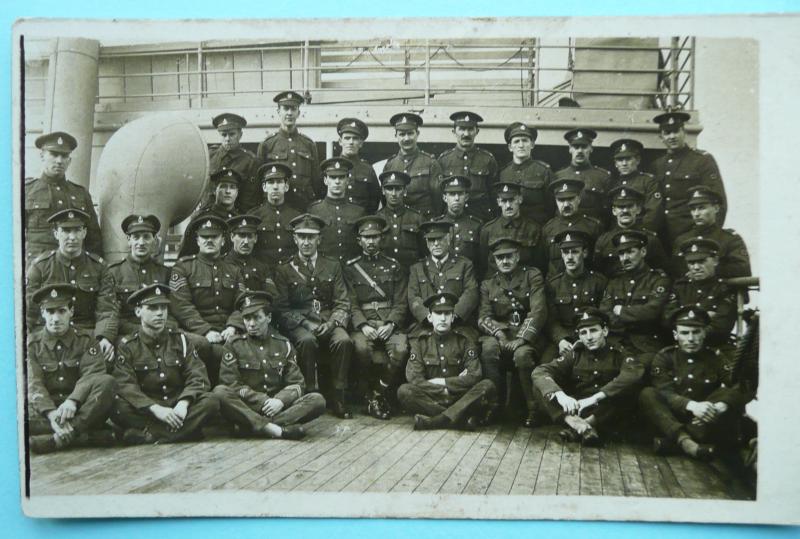 WW1 RAMC Royal Army Medical Corps Group Embarked for Distant Climes
