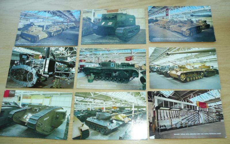 A collection of coloured postcards from the Tank Museum, Bovington, Dorsetx 20