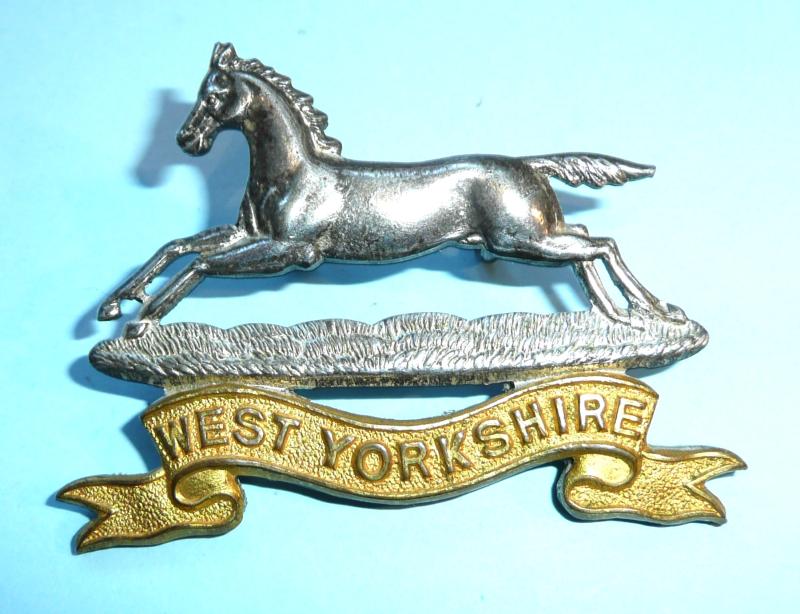 West Yorkshire Regiment Officer's Silver Plated & Gilt No 1 Dress Cap Badge - Gaunt London