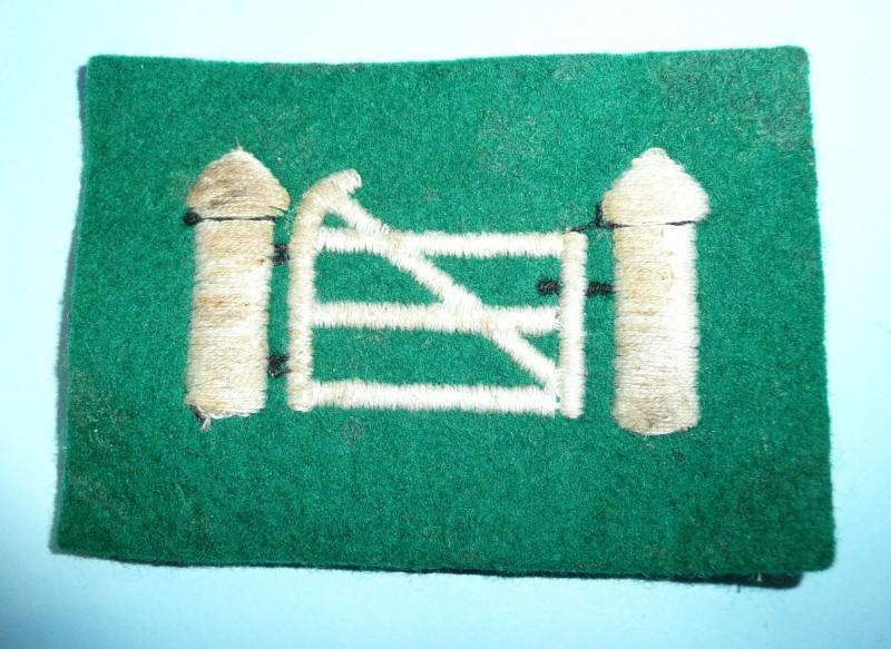 British Troops in Northern Ireland White on Green Embroidered Cloth Formation Sign Flash Designation Patch Badge