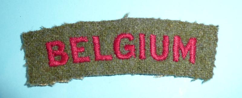 WW2 Belgium 'Belgian' Nationality Cloth Shoulder Title