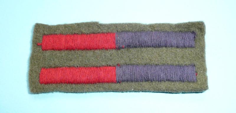 WW2 Uncut Pair of Royal Artillery (RA) / Royal Engineers (RE) Embroidered cloth Arm od Service Strips