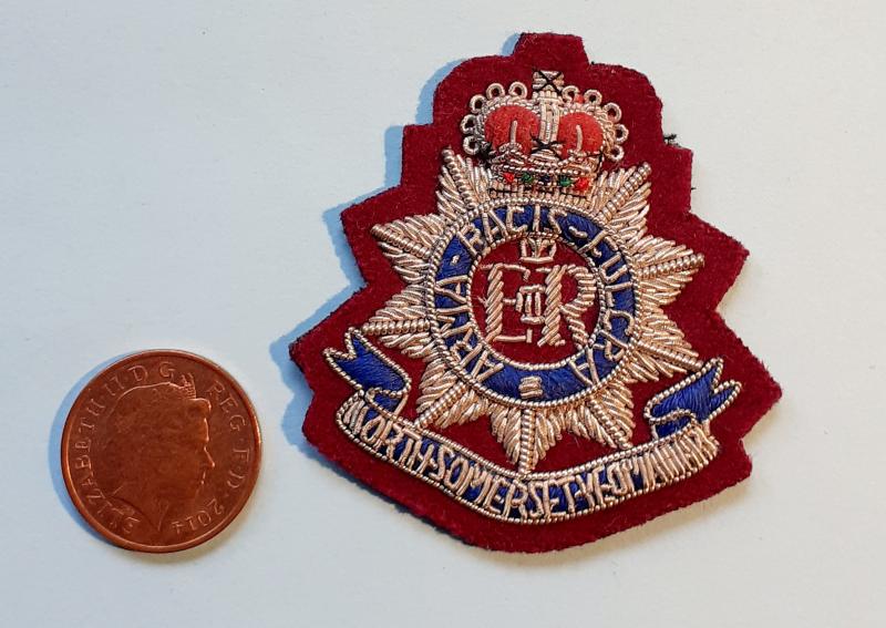 North Somerset Yeomanry Officer's Bullion Beret Badge, QEII Crown