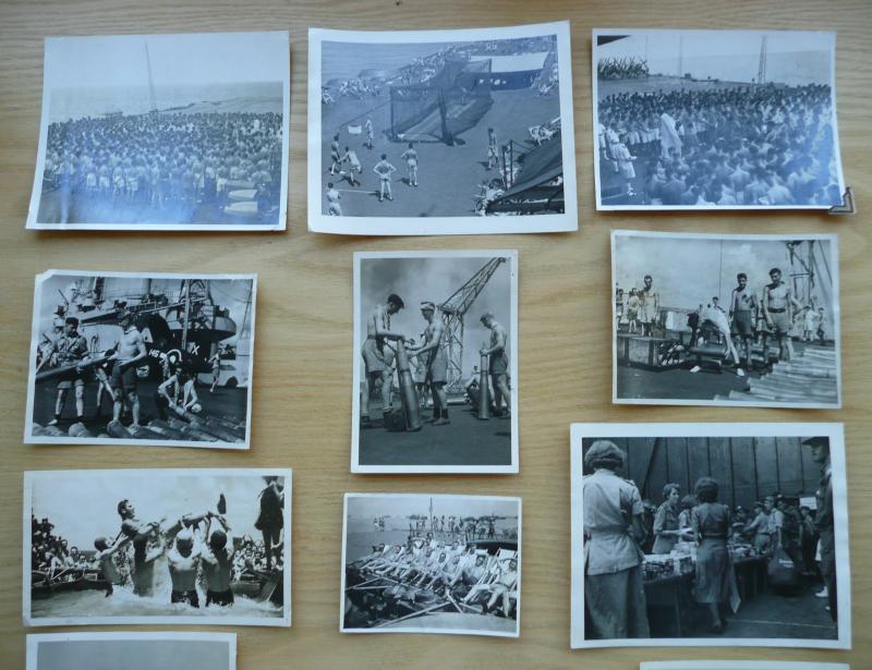 WW2 Original Photograph Collection of life aboard the Aircraft Carrier HMS Formidable - Crossing the Line etc.