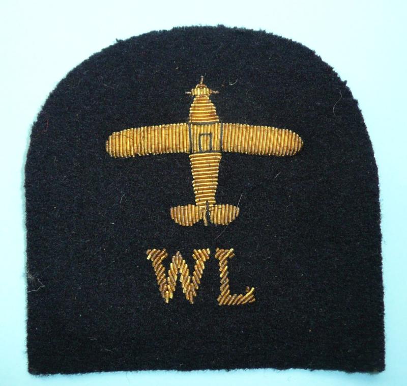 British Royal Navy Rating No 1 Dress Gold Bullion Wire Embroidered Arm Trade Badge - Fleet Air Arm Plane + WL Trade