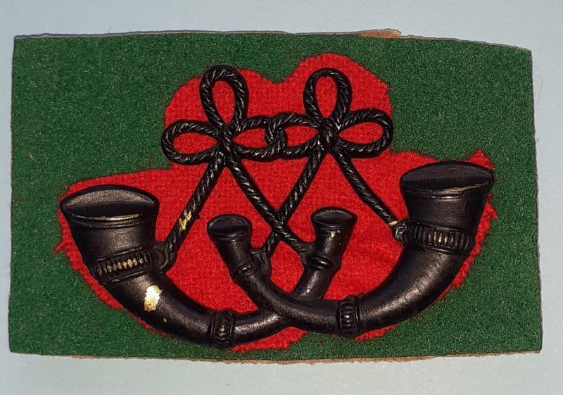 6th (Territorial) Battalion Durham Light Infantry (DLI) Blackened Brass Crossed Bugles Bugler's Proficiceny Arm Badge