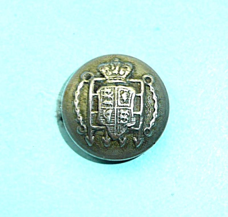QVC Victorian 22nd (Queen's) Corps, Middlesex Rifle Volunteers / 13th Corps White Metal Small Pattern Cap Button
