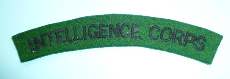 WW2 Intelligence Corps Woven Felt Cloth Shoulder Title - Paste Back