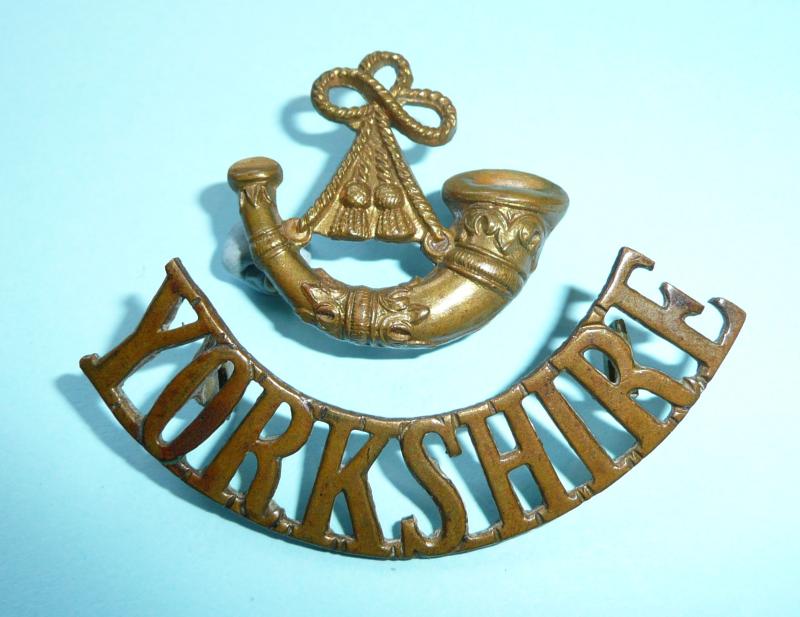 WW1 Kings Own Yorkshire Light Infantry (KOYLI) 2 Piece Brass Shoulder title