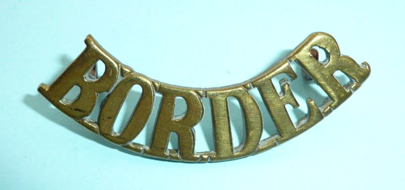 1st Battalion The Border Regiment Curved Brass Shoulder Title