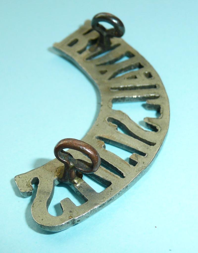 The Royal Scots White Metal Shoulder Title - Pipers / Volunteers?