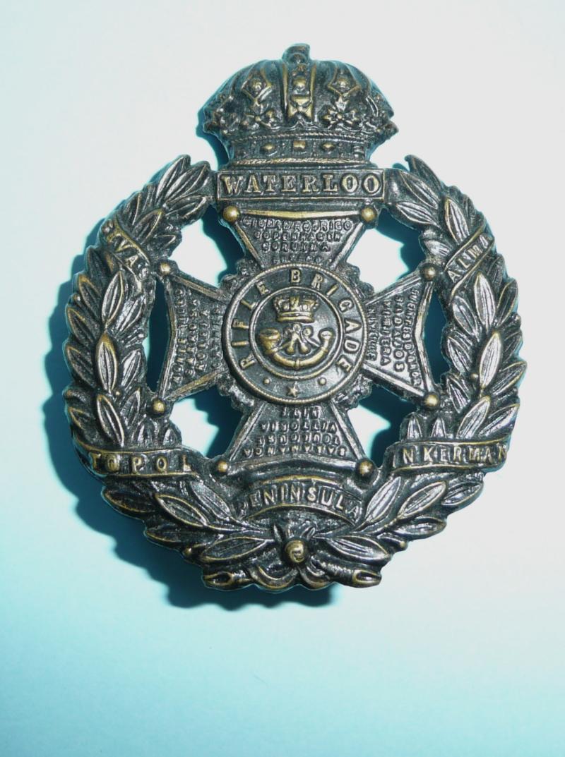 The Rifle Brigade Large Pattern Blackened Brass Glengarry Badge, Circa 1874 - 1881