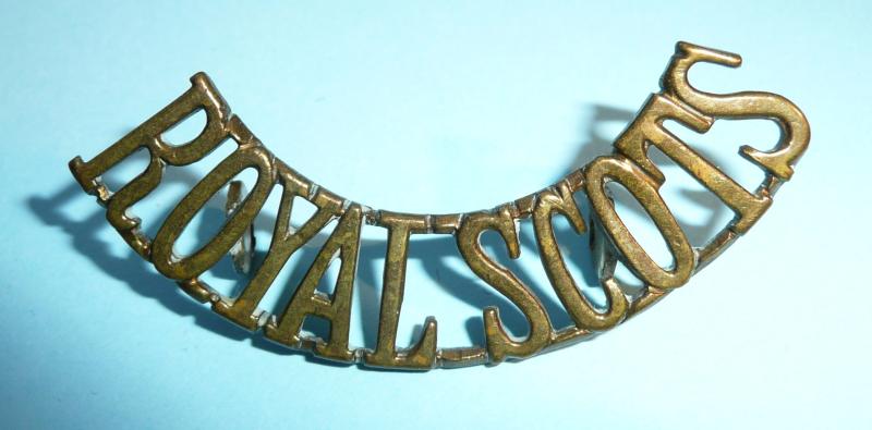 WW1 The Royal Scots Brass Shoulder Title