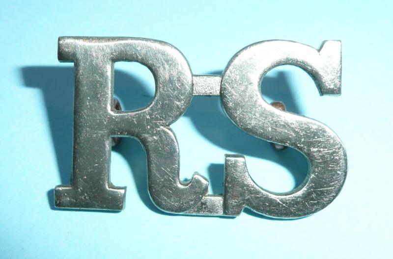 The Royal Scots Regiment Large White Metal Shoulder Title - Tropcial Wear