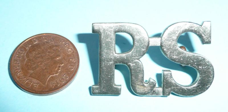 The Royal Scots Regiment Large White Metal Shoulder Title - Tropcial Wear