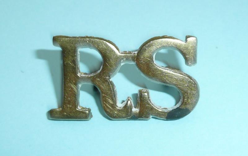 The Royal Scots Regiment Officer's Large Brass Shoulder Title - As worn on the Greatcoat