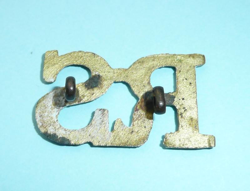 The Royal Scots Regiment Officer's Large Brass Shoulder Title - As worn on the Greatcoat