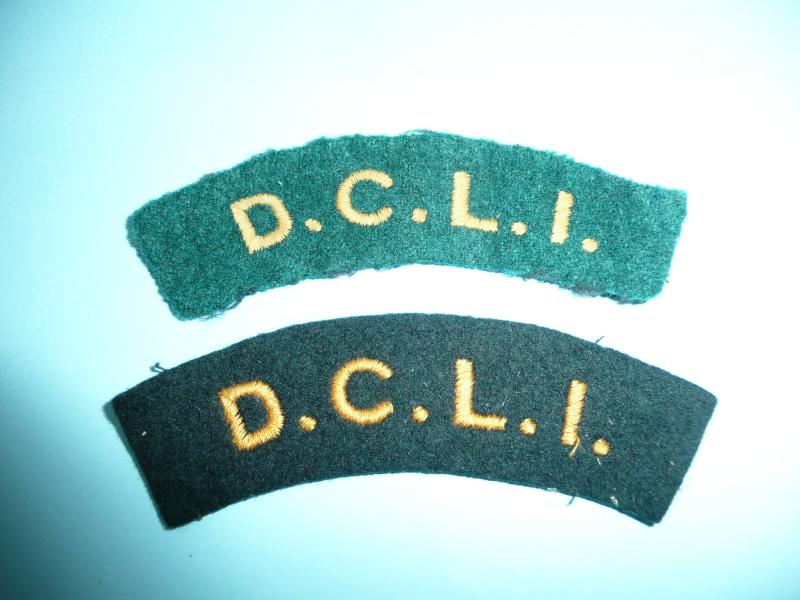 Duke of Cornwalls Light Infantry (DCLI) Woven Felt Cloth Shoulder Titles  -2 patterns