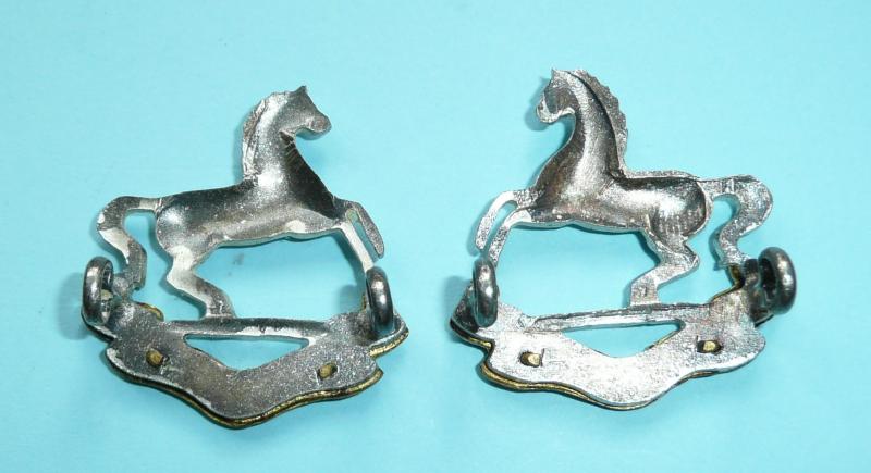 Kings (Liverpool) Regiment Officers Silver and Gilt Matched Facing Collar Badges