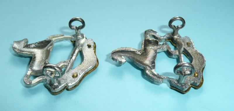 Kings (Liverpool) Regiment Officers Silver and Gilt Matched Facing Collar Badges