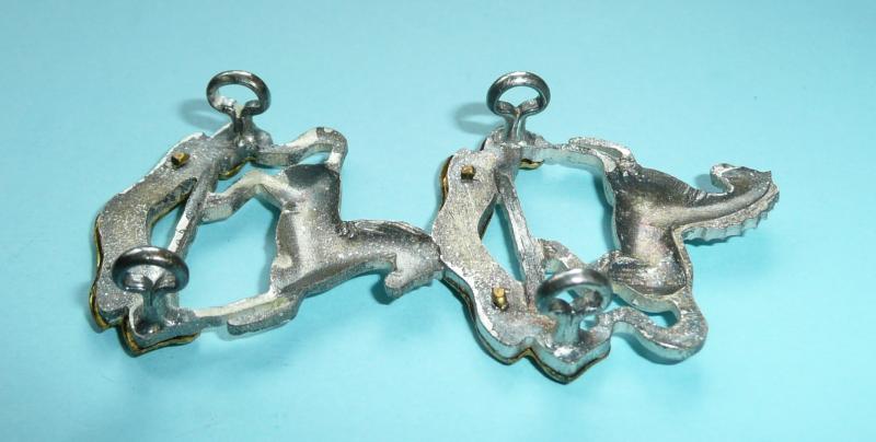 Kings (Liverpool) Regiment Officers Silver and Gilt Matched Facing Collar Badges