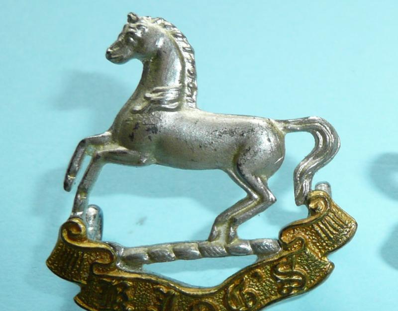 Kings (Liverpool) Regiment Officers Silver and Gilt Matched Facing Collar Badges