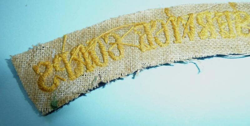 Royal Army Service Corps (RASC) Full Woven Felt Cloth Shoulder Title - Serifs - Airborne Attached