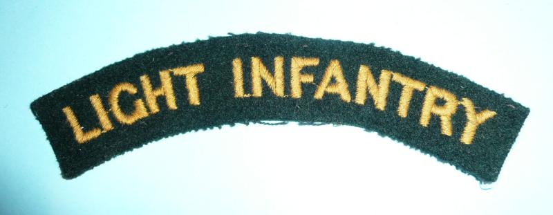 Light Infantry woven felt cloth shoulder title