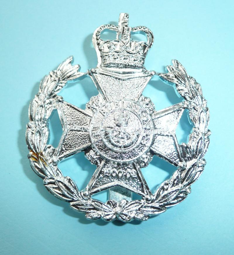The 7th Battalion (Robin Hood Rifles) The Sherwood Foresters (Nottinghamshire and Derbyshire Regiment) AA Silver Anodised Staybrite Cap Badge - QEII Crown, Dowler
