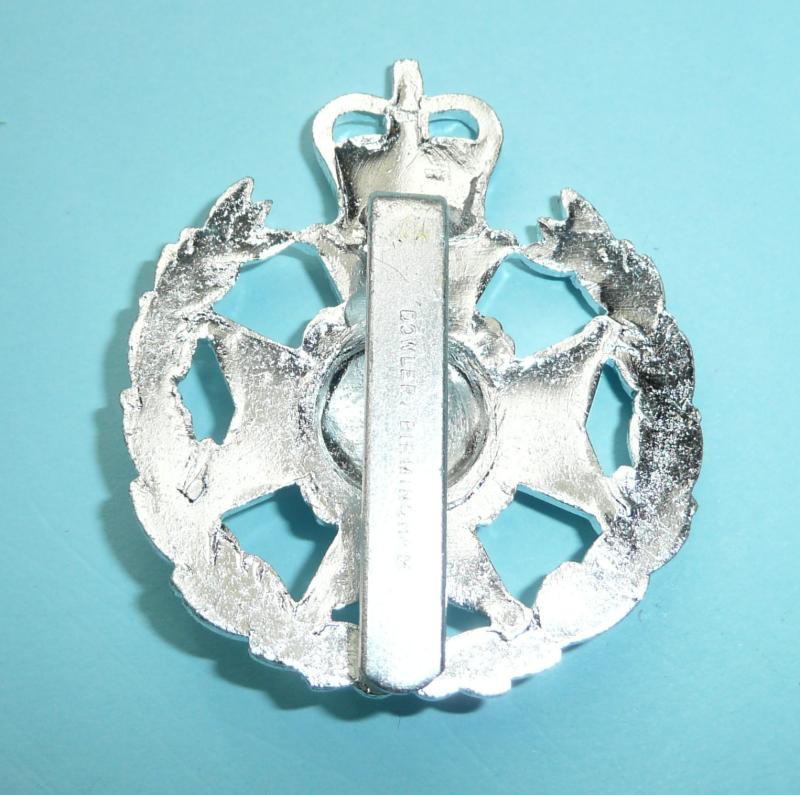 The 7th Battalion (Robin Hood Rifles) The Sherwood Foresters (Nottinghamshire and Derbyshire Regiment) AA Silver Anodised Staybrite Cap Badge - QEII Crown, Dowler