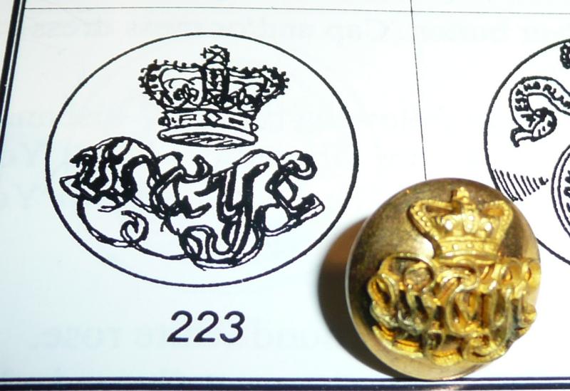 Westmoreland and Cumberland Yeomanry (WCYC) Officer's Undress Frock Coat Button, 1840s/50s