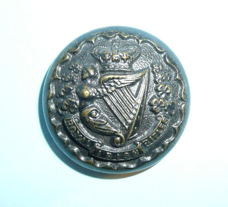 QVC Royal Irish Rifles (RIR) Officer's Blackened Brass Large Pattern Button