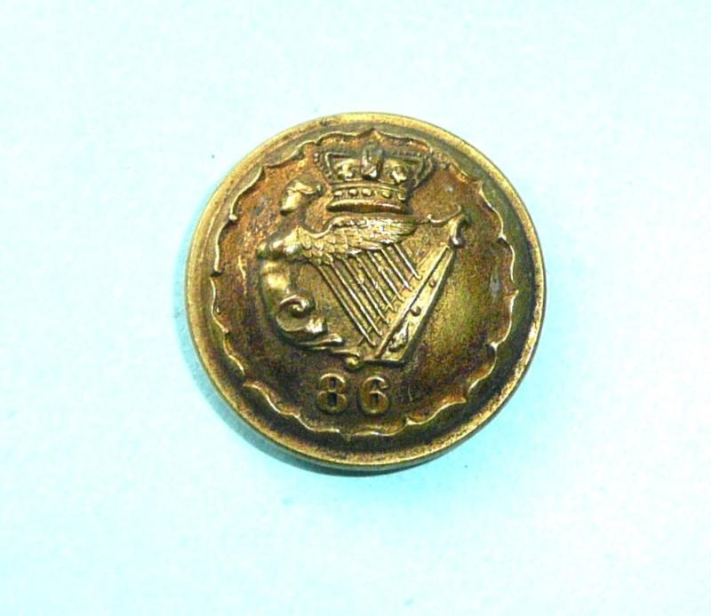 86th Regiment of Foot (Royal County Down) Officer's Medium Pattern Gilt Brass Button