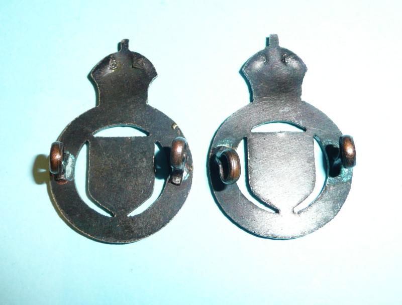 Essex Yeomanry Matched Pair of Officer's OSD Bronze Collar Badges