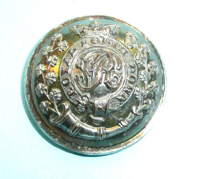Irish Militia - Royal South Down Light Infantry Militia Officer's Silver Plated Large Pattern Coatee Button