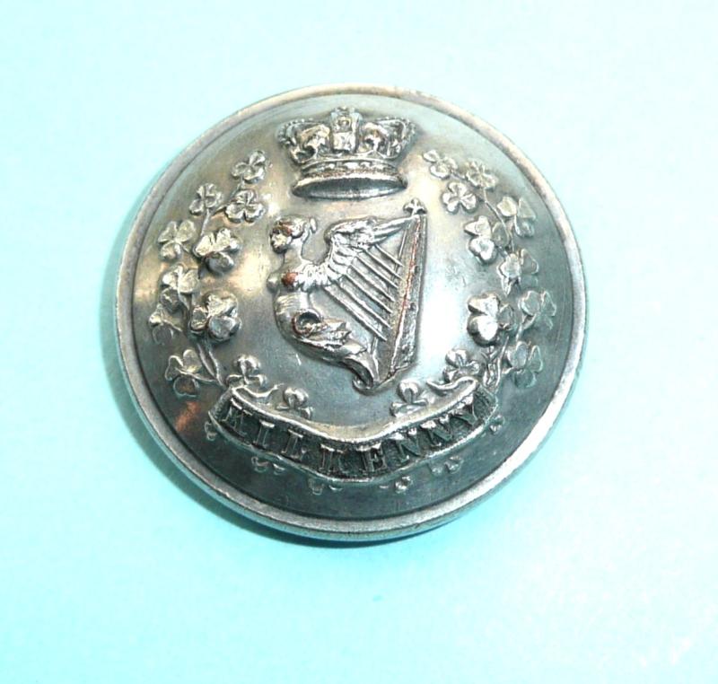 Irish Militia - Kilkenny Militia Officer's Silver Plated Large Pattern Coatee Button