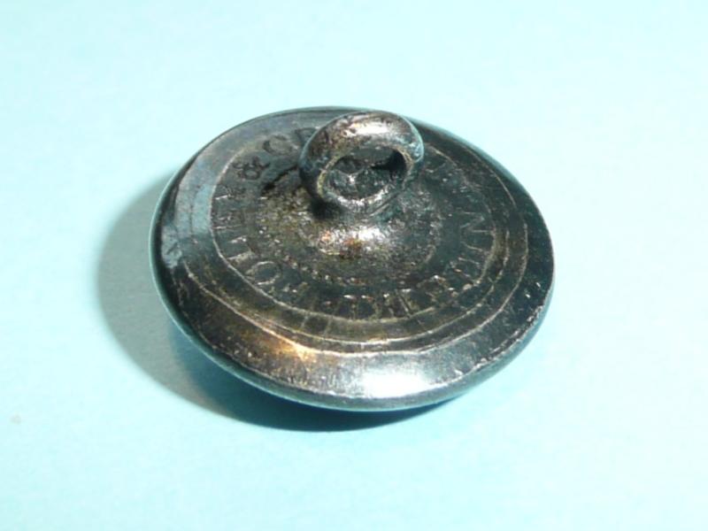 Irish Militia - 121st Monaghan Militia Officer's Silver Plated Small Pattern Coatee Button