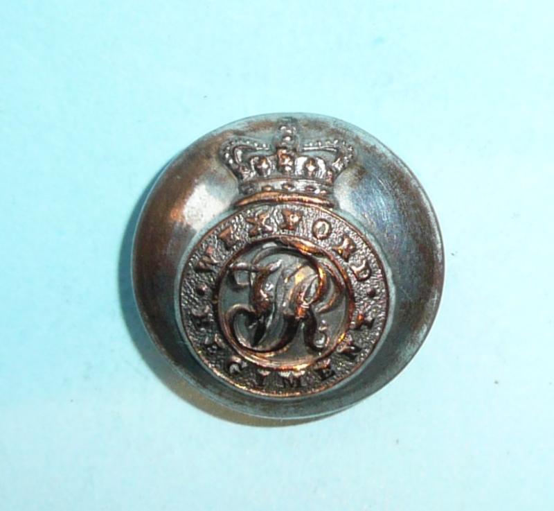 Irish Militia - Wexford Regiment of Militia Officer's Silver Plated Small Pattern Button