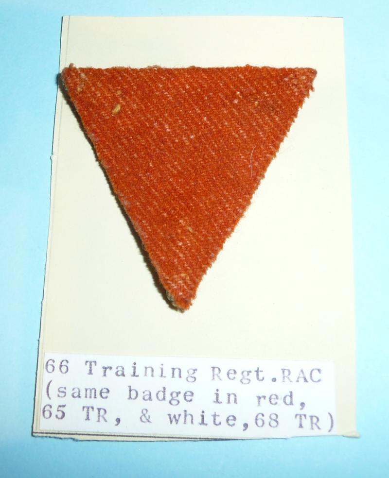 WW2 66th Training Regiment RAC Felt Cloth Formation Sign Patch Flash Designation Arm Badge