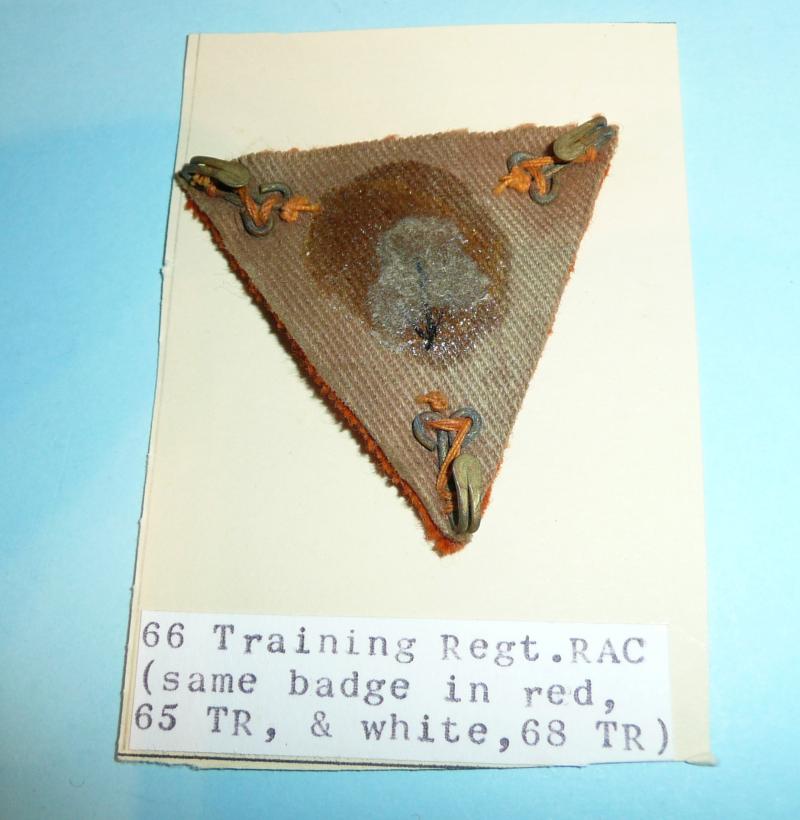 WW2 66th Training Regiment RAC Felt Cloth Formation Sign Patch Flash Designation Arm Badge