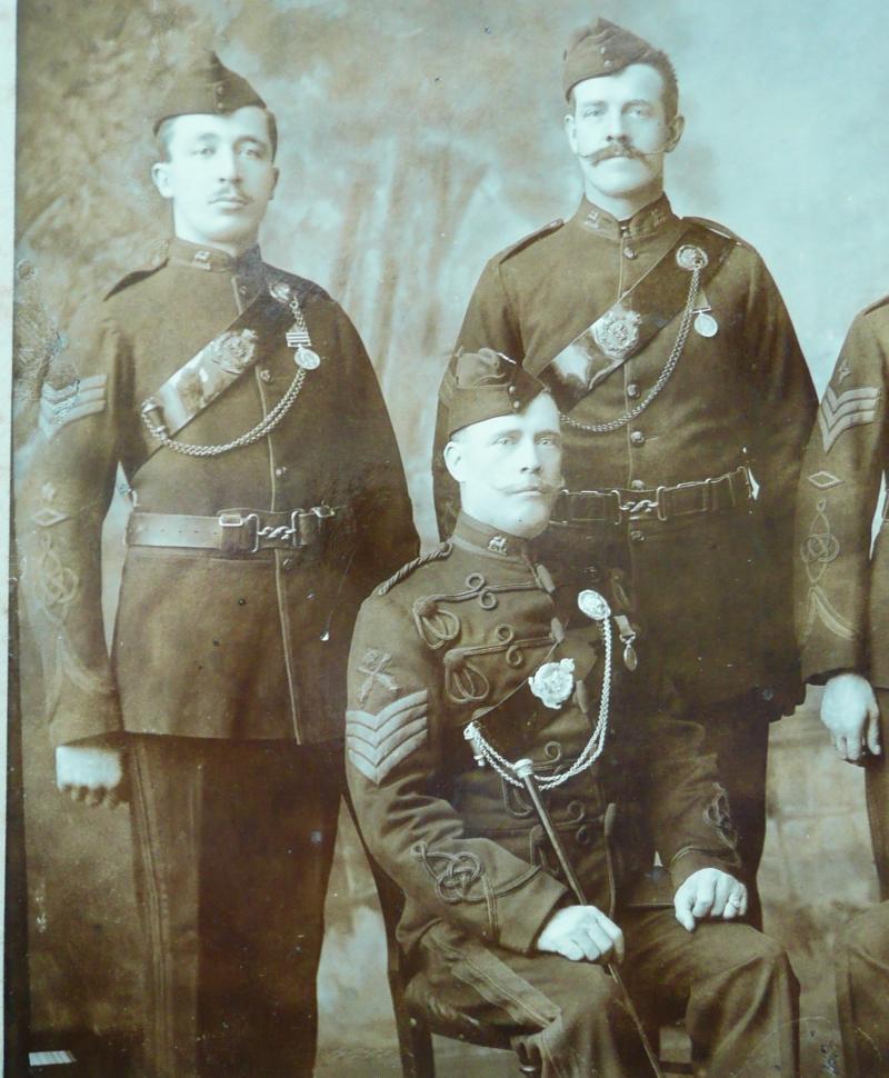 Fabulous Large Original Edwardian Sepia Photograph - Senior NCOs and Sergeants of the 2nd Volunteer Battalion, the Queens (Royal West Surrey Regiment), Circa 1904 - Sergeant Legg