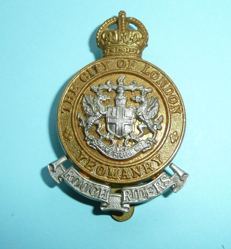 The City of London Yeomanry (Rough Riders) Bi-Metal Cap Badge