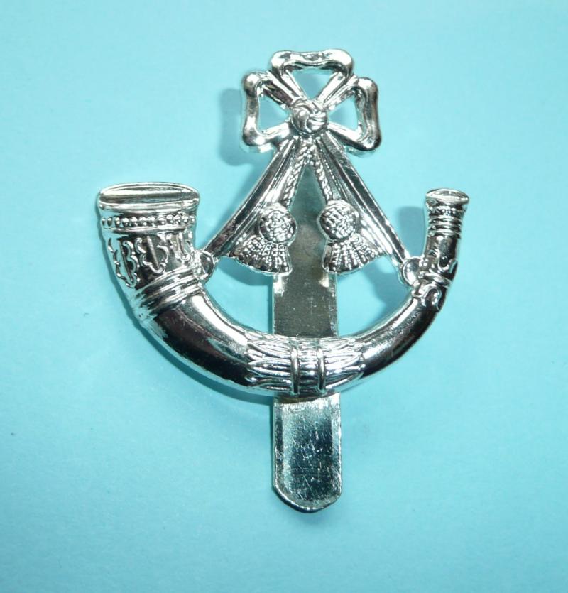 The Light Infantry Chrome White Metal Cap Badge
