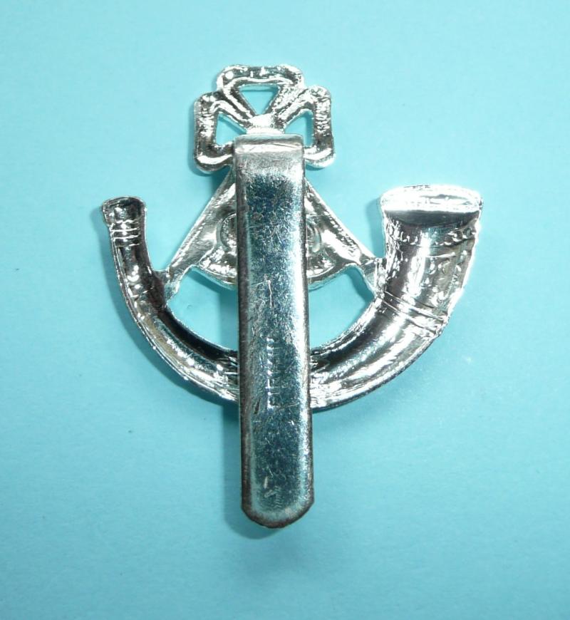 The Light Infantry Chrome White Metal Cap Badge